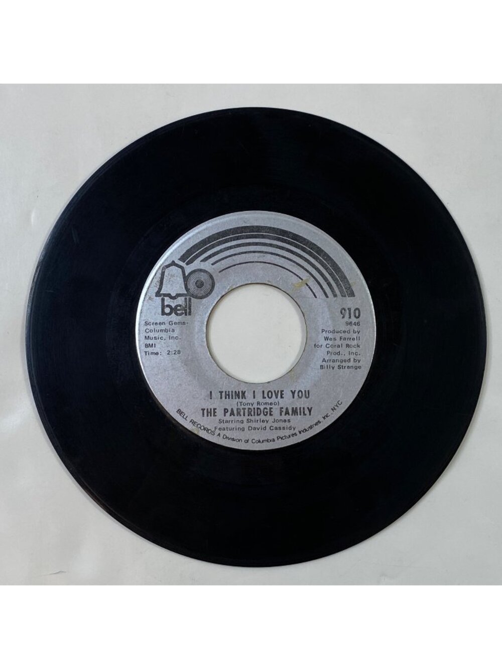 Vintage 45 Vinyl Partridge Family I Think I Love You/Somebody Wants To Love You